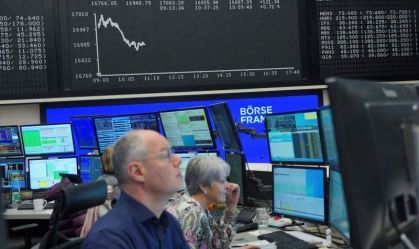 Operadores na bolsa de Frankfurt