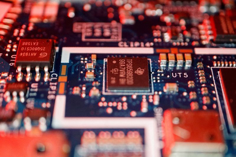 Chips em placa de circuito