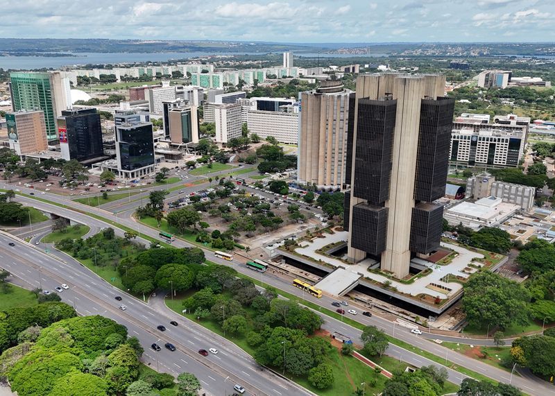 Vista aérea do prédio do Banco Central em Brasília