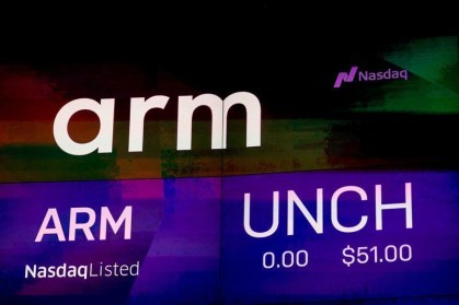 Logo da Arm na Nasdaq em Nova York