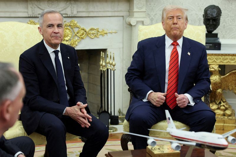 Primeiro-ministro do Canadá, Mark Carney, e presidente dos EUA, Donald