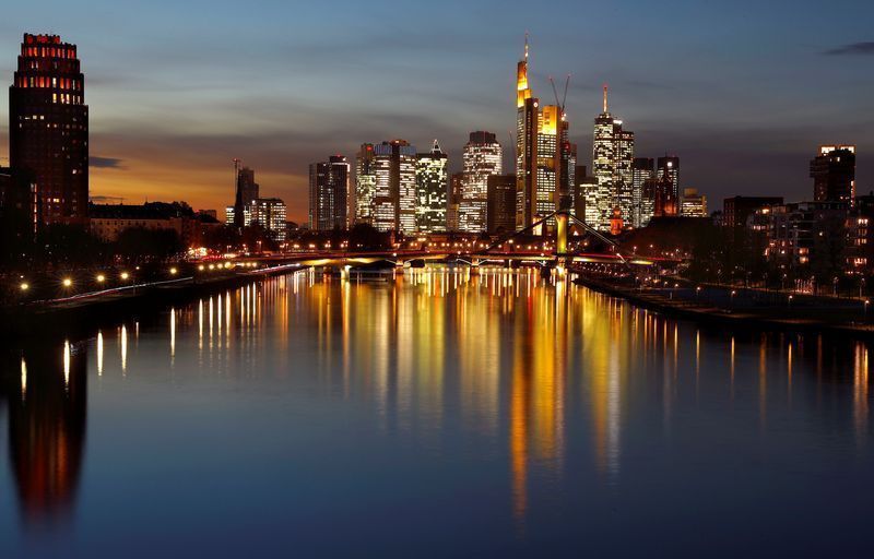 Vista do distrito financeiro de Frankfurt, na Alemanha