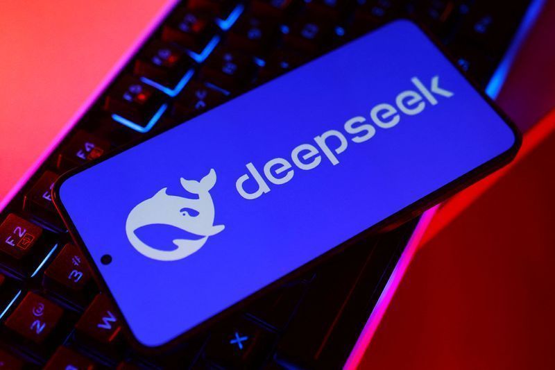 Illustração com a logo da Deepseek