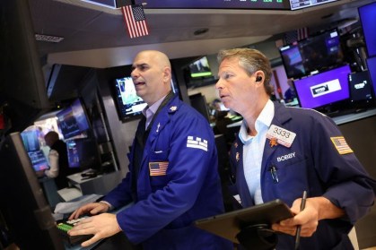 Operadores na bolsa de Nova York