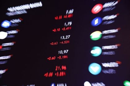Painel eletrônico na B3, em São Paulo