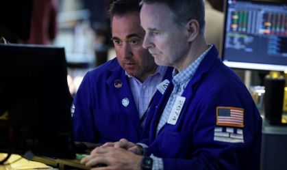 Operadores na bolsa de Nova York