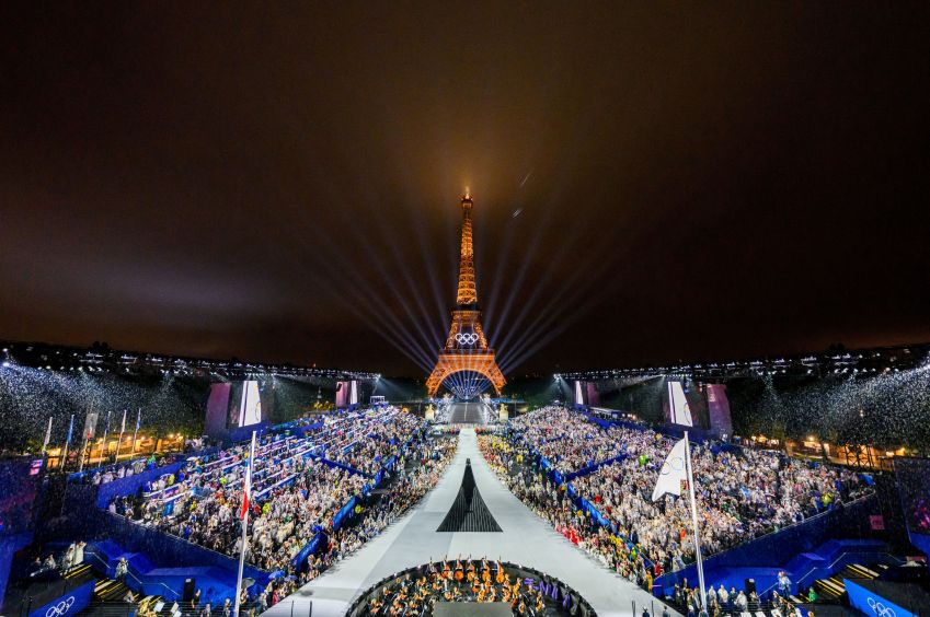 Cerimônia de abertura da Paris 2024 / 26/7/2024 FRANCOIS-XAVIER MARIT/Pool via REUTERS