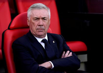 Técnico do Real Madrid, Carlo Ancelotti, durante partida contra o Rayo Vallecano pelo Campeonato Espanhol