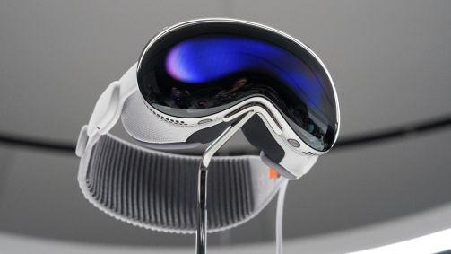 Vision Pro, da Apple, em conferência de desenvolvedores na Califórnia, EUA
