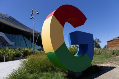 Logo do Google em Mountain View, no Estado norte-americano da Califórnia