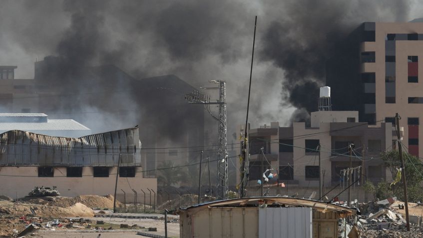 Ataque israelense em Khan Younis, sul de Gaza / 25/1/2024 REUTERS/Ibraheem Abu Mustafa