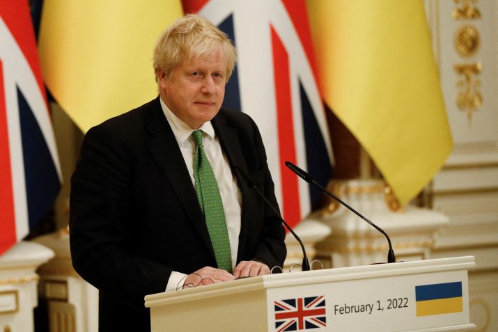 Primeiro-ministro do Reino Unido, Boris Johnson, durante visita à Ucrânia em Kiev / 01/02/2022 REUTERS/Peter Nicholls/Pool