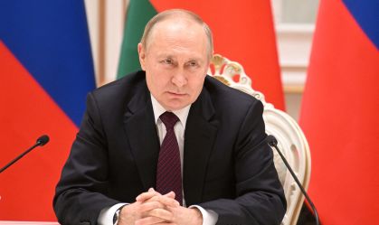 Presidente da Rússia, Vladimir Putin, durante entrevista coletiva em Minsk