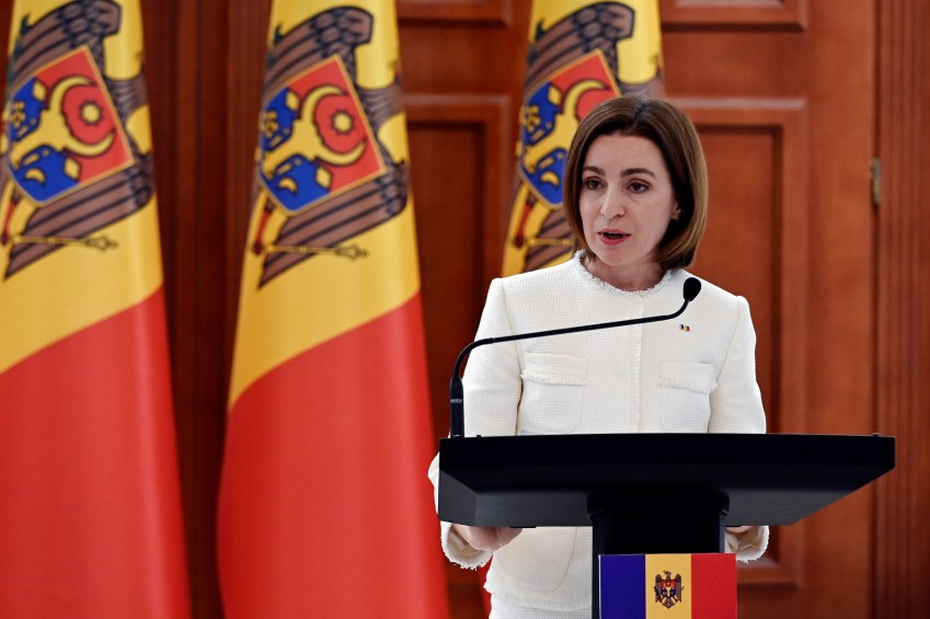Presidente da Moldávia, Maia Sandu / 06/03/2022 Olivier Douliery/Pool via REUTERS