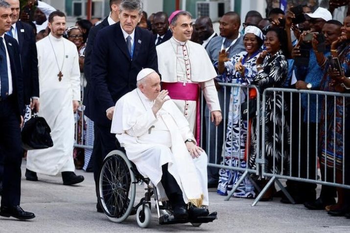 Papa Francisco durante visita a Kinshasa, na República Democrática do Congo / 03/02/2023 REUTERS/Yara Nardi