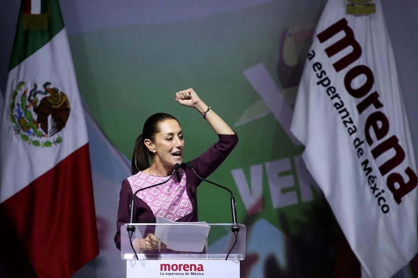 Ex-prefeita da cidade do México Claudia Sheinbaum discursa em cerimônia / México 10/09/2023 REUTERS/Henry Romero