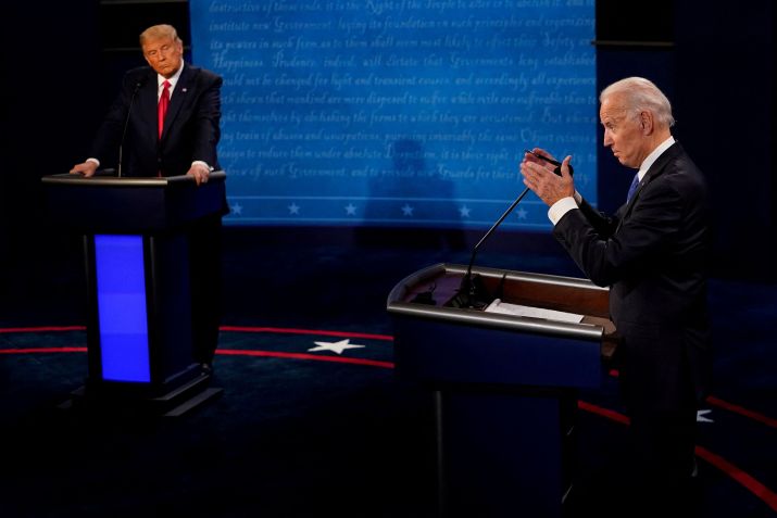 Trump e Biden em debate na campanha de 2020 / 22/10/2020 Morry Gash/Pool via REUTERS