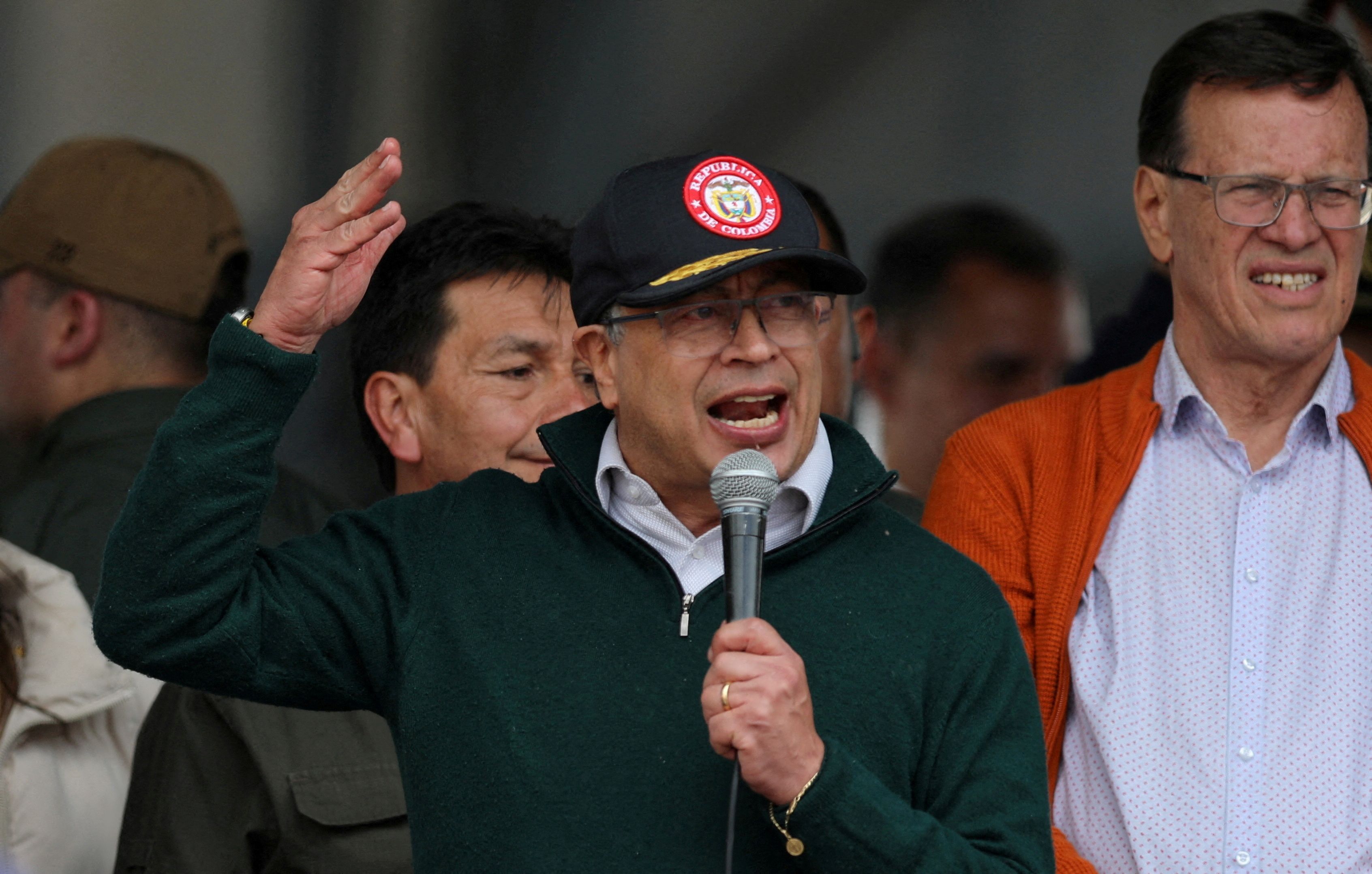 Presidente da Colômbia, Gustavo Petro, fala em Bogotá