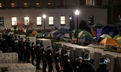 Protesto contra guerra em Gaza na Universidade de Columbia em