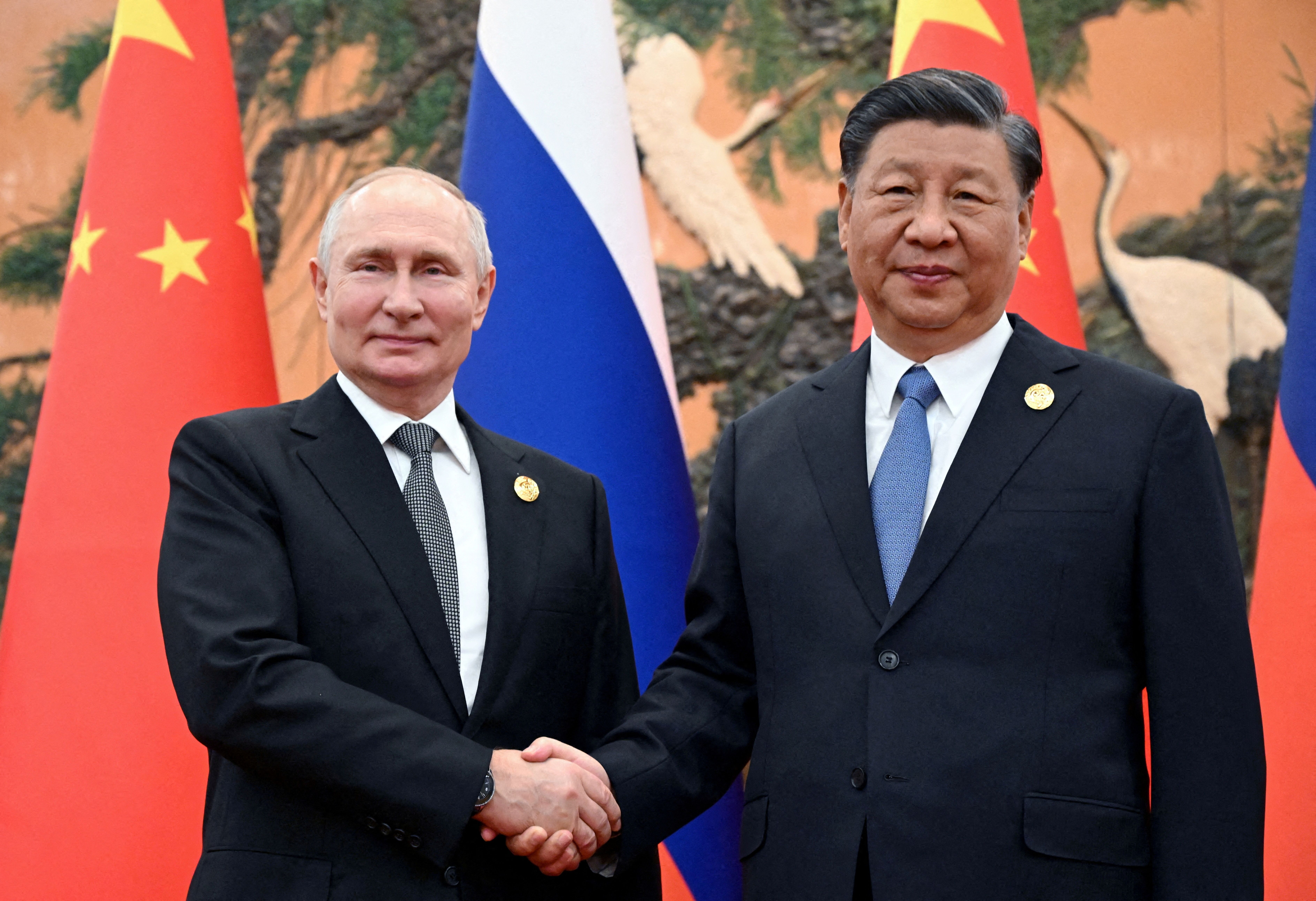 Presidente da Rússia, Vladimir Putin, e presidente da China, Xi