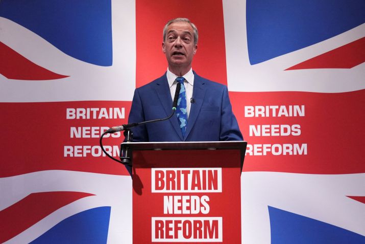 Político britânico Nigel Farage dá entrevista coletiva em Londres / 03/06/2024 REUTERS/Maja Smiejkowska