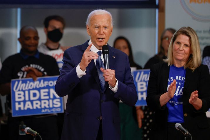 Biden se reúne com sindicalistas em Washington / REUTERS/Evelyn Hockstein