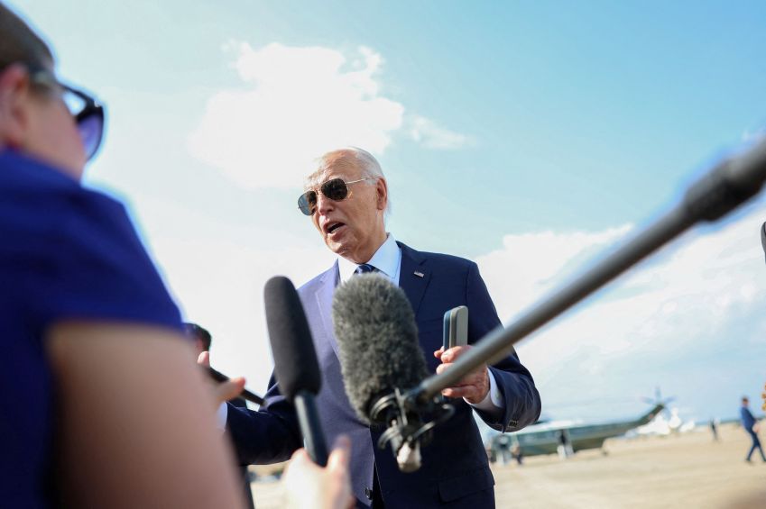Presidente dos Estados Unidos, Joe Biden, passou as últimas semanas dando entrevistas para mídia e fazendo reuniões com democratas / 15/07/2024 REUTERS/Tom Brenner