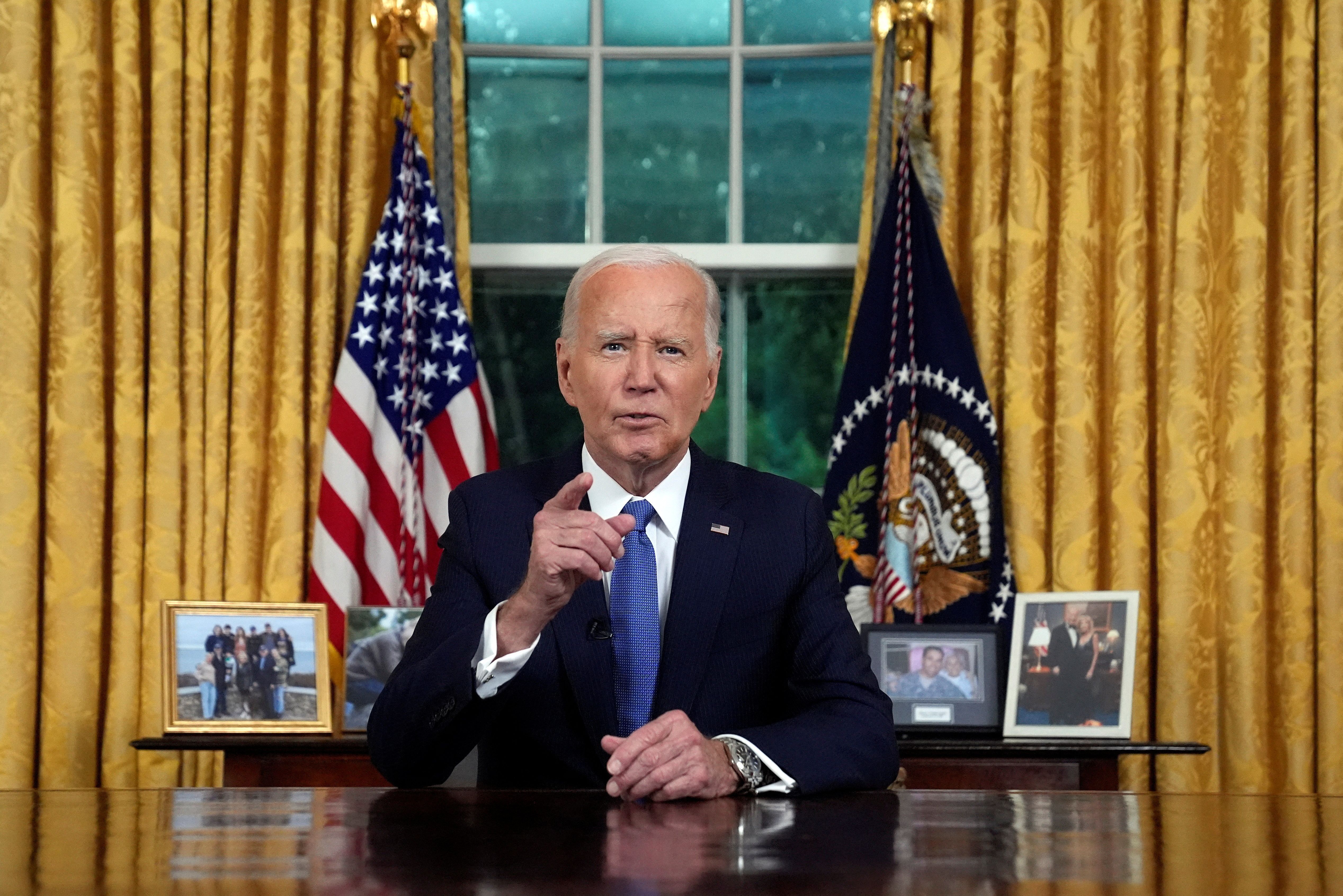 Presidente dos EUA Joe Biden durante discurso de encerramento de campanha em Washington / 24/07/2024 Evan Vucci/Pool via REUTERS