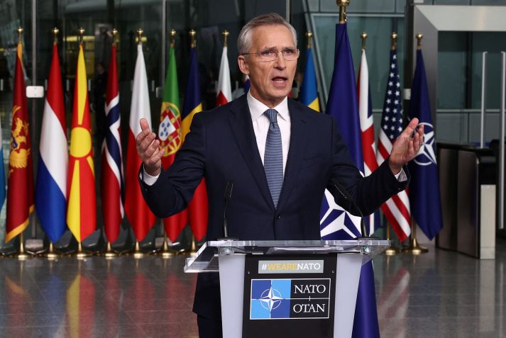 O secretário-geral da Otan, Jens Stoltenberg, em coletiva de imprensa no dia de cerimônia na sede da organização após adesão da Suécia à aliança, em Bruxelas, Bélgica / 11/03/2024 REUTERS/Yves Herman