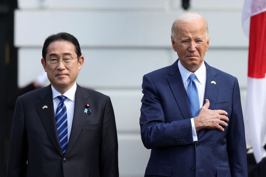Biden e Kishida se reúnem na Casa Branca, em Washington / 10/04/2024 REUTERS/Tom Brenner