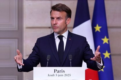 Presidente da França, Emmanuel Macron, durante coletiva de imprensa, em Paris