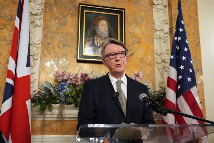 Embaixador britânico nos Estados Unidos, Peter Mandelson • 26/02/2025 Carl Court/Pool via REUTERS
