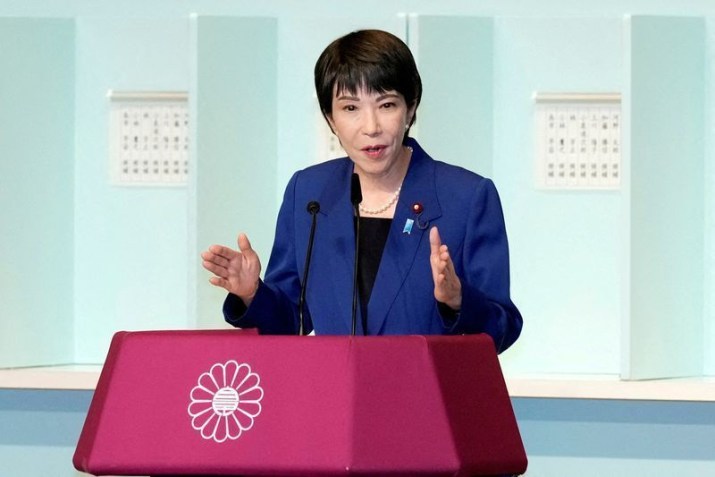 Sanae Takaichi em Tóquio • 27/09/2024 Hiro Komae/Pool via REUTERS