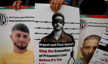 Protesto contra a execução da lei israelense de pena de