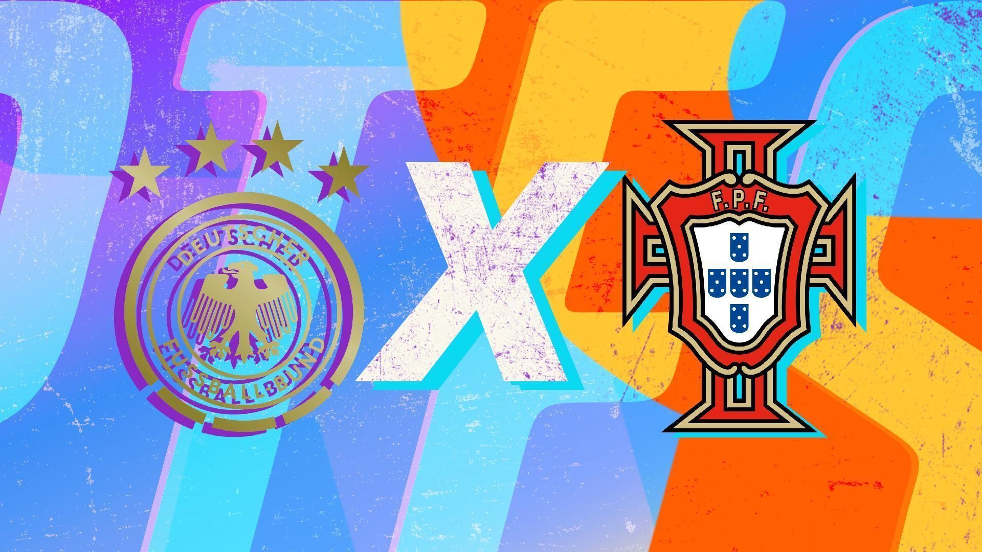 Arte com os escudos de Alemanha e Portugal